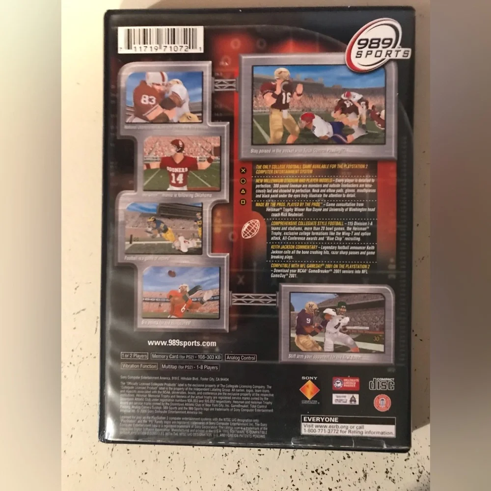 NCAA GameBreaker 2001 Football PS2 Vintage Game 989 Sports. CIB Ships Fast